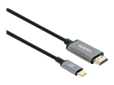 MANHATTAN 4K60Hz USB-C auf HDMI-Adapterkabel USB-C-Stecker auf HDMI-Stecker 2m vergoldete Kontakte schwarz