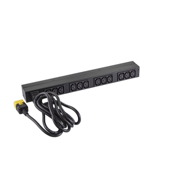APC Basic RackMount PDU Rack AC 208230V input IEC 60320 C20 output connectors 12 power IEC 60320 C13 1U 19 2,49m cord BK