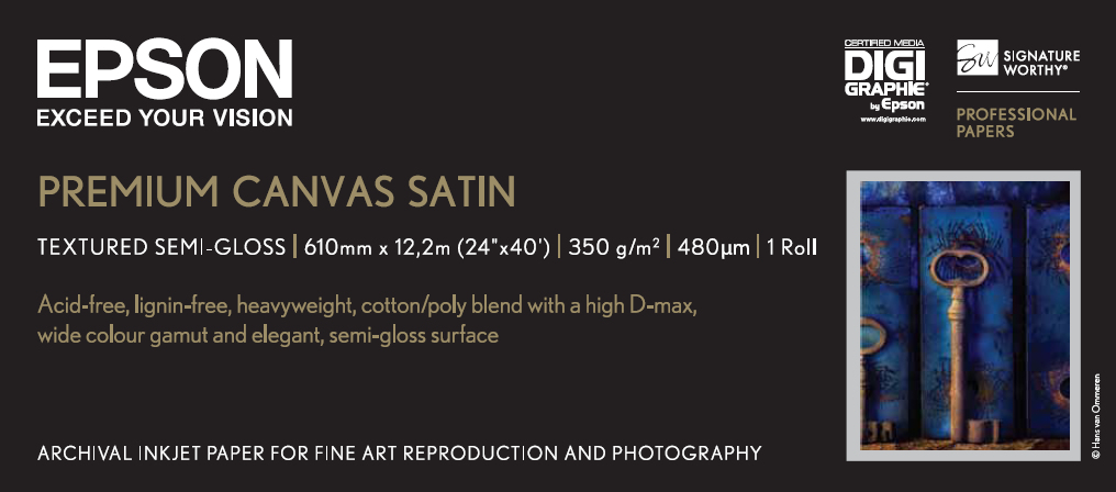 EPSON Premium Canvas Satin 6096cm 24, 122m, 350gm
