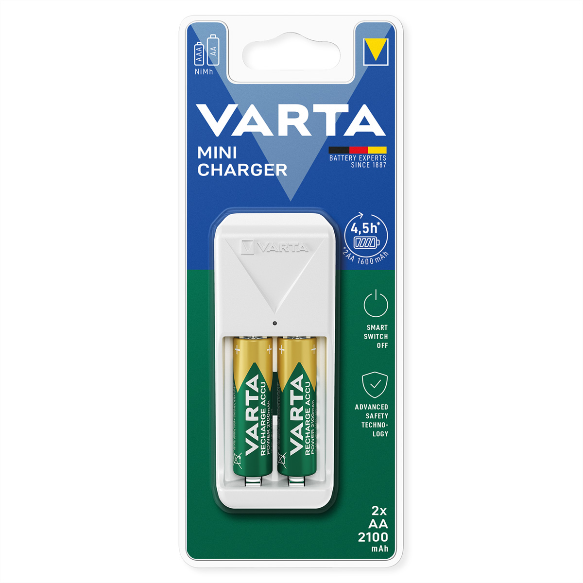 VARTA Mini Charger AkkuSchnellladegeraet inkl Akkus