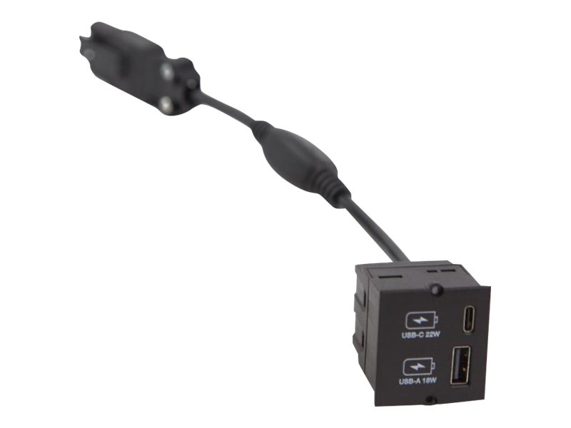 BACHMANN Custom Modul USB Charger Typ A C 22W, Quickcharge, schwarz