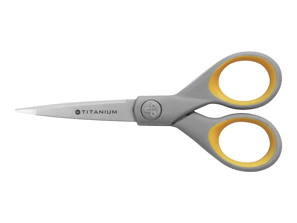 WESTCOTT Papierschere TITANIUM Super grau-gelb 13,0 cm