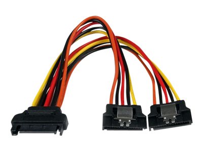 StarTech.com SATA Y-Strom-Adapterkabel mit Verriegelungs Clip 15cm - S-ATA Y Splitter Stromkabel St/Bu - Serial ATA 15pin Y-Adapter - Netz-Splitter - 15.24 cm