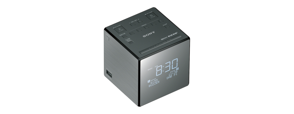 Sony XDR-C1DBP Digital-Uhrenradio Silber-Schwarz
