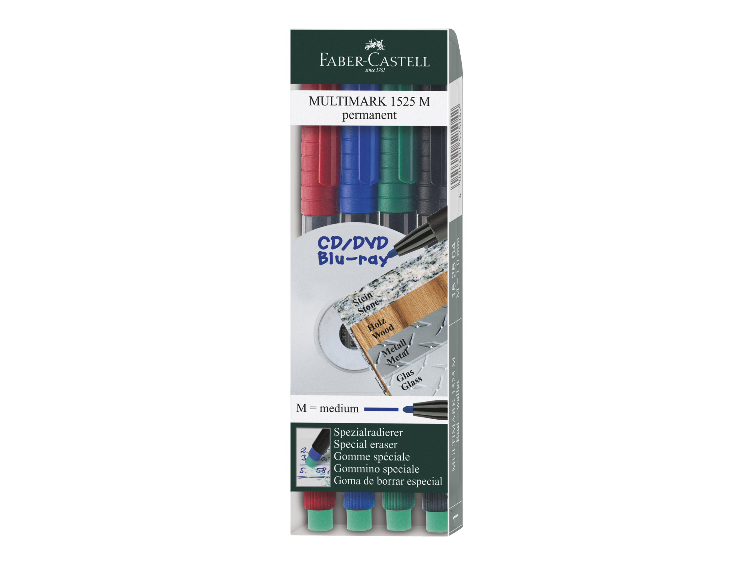FABER-CASTELL MULTIMARK 1525 Folienstifte-Set farbsortiert permanent 4 St. FABER-CASTELL MULTIMARK 1525 Folienstifte-Set farbsortiert permanent 4 St.