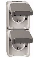 Merten Schuko-Doppelsteckdose Aquastar MEG23298029 senkrecht ichtgrau Merten Schuko-Doppelsteckdose Aquastar MEG23298029 senkrecht ichtgrau