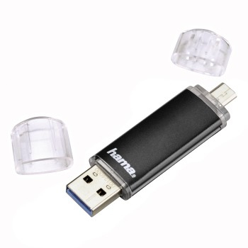 hama USBStick Laeta Twin schwarz 64 GB, 1 St