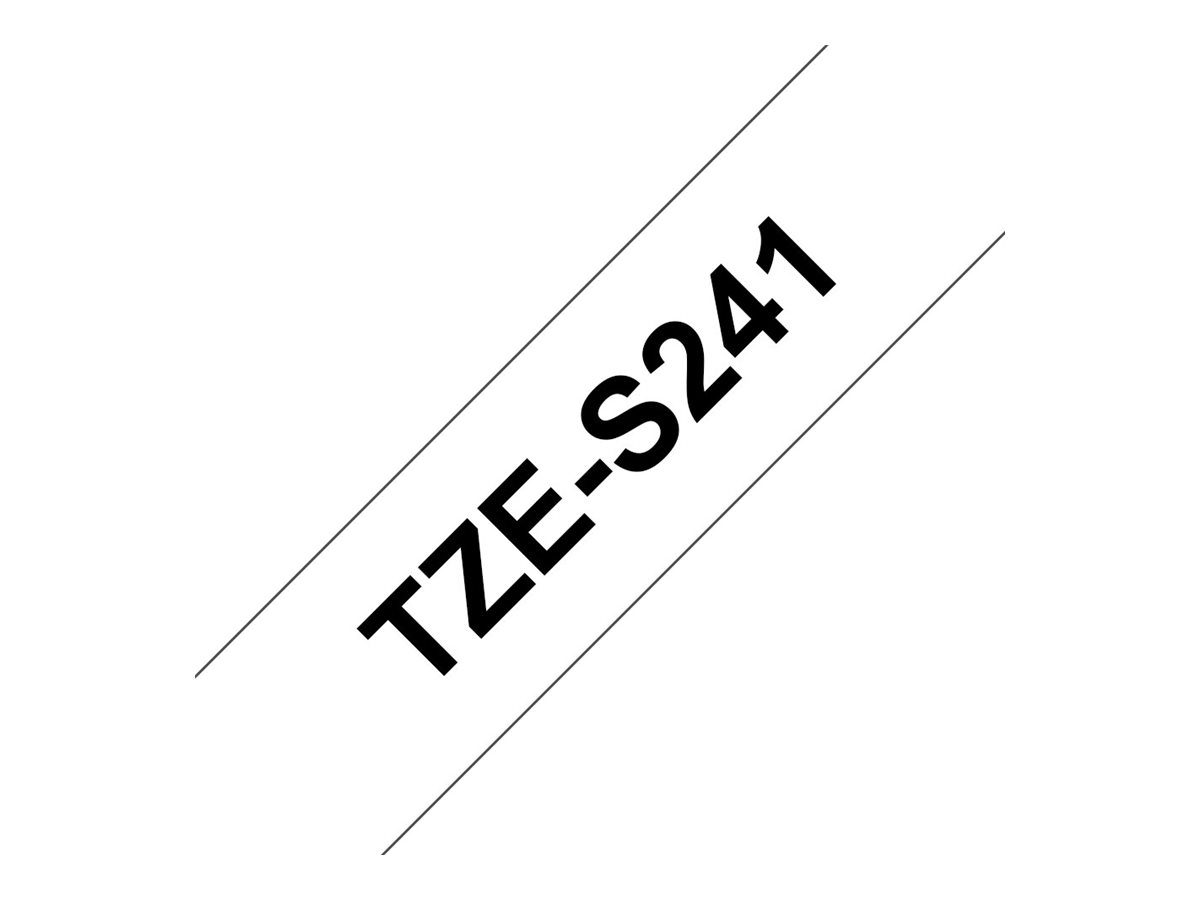 Schriftband TZeS241 extra st Schwarz auf Weiss 18mm x 8m