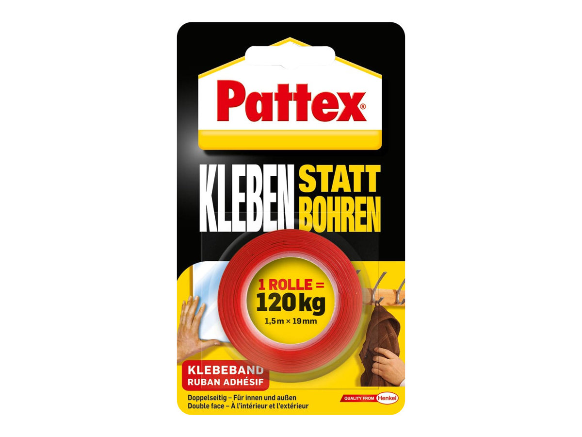 Pattex Kleben statt Bohren doppelseitiges Klebeband 19,0 mm x 1,5 m, 1 St