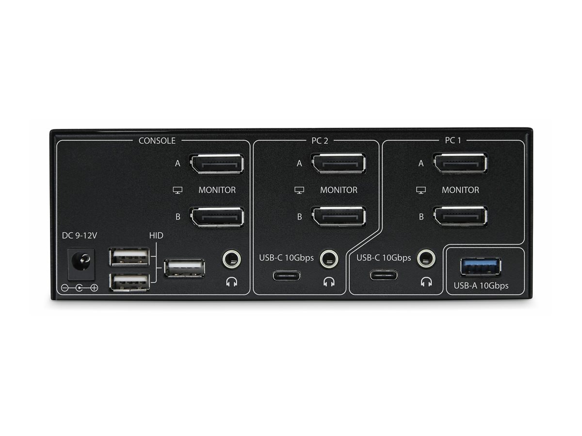 STARTECHCOM 2Port DualMonitor DisplayPort KVM Switch DP 14 8K 60Hz 4K 144Hz 2x USB 32 10Gbps Ports KVM Umschalter