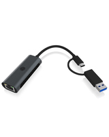 Adapter IcyBox USB32 Gen1 TypeA, TypeC 25GB Ethernet LAN retail