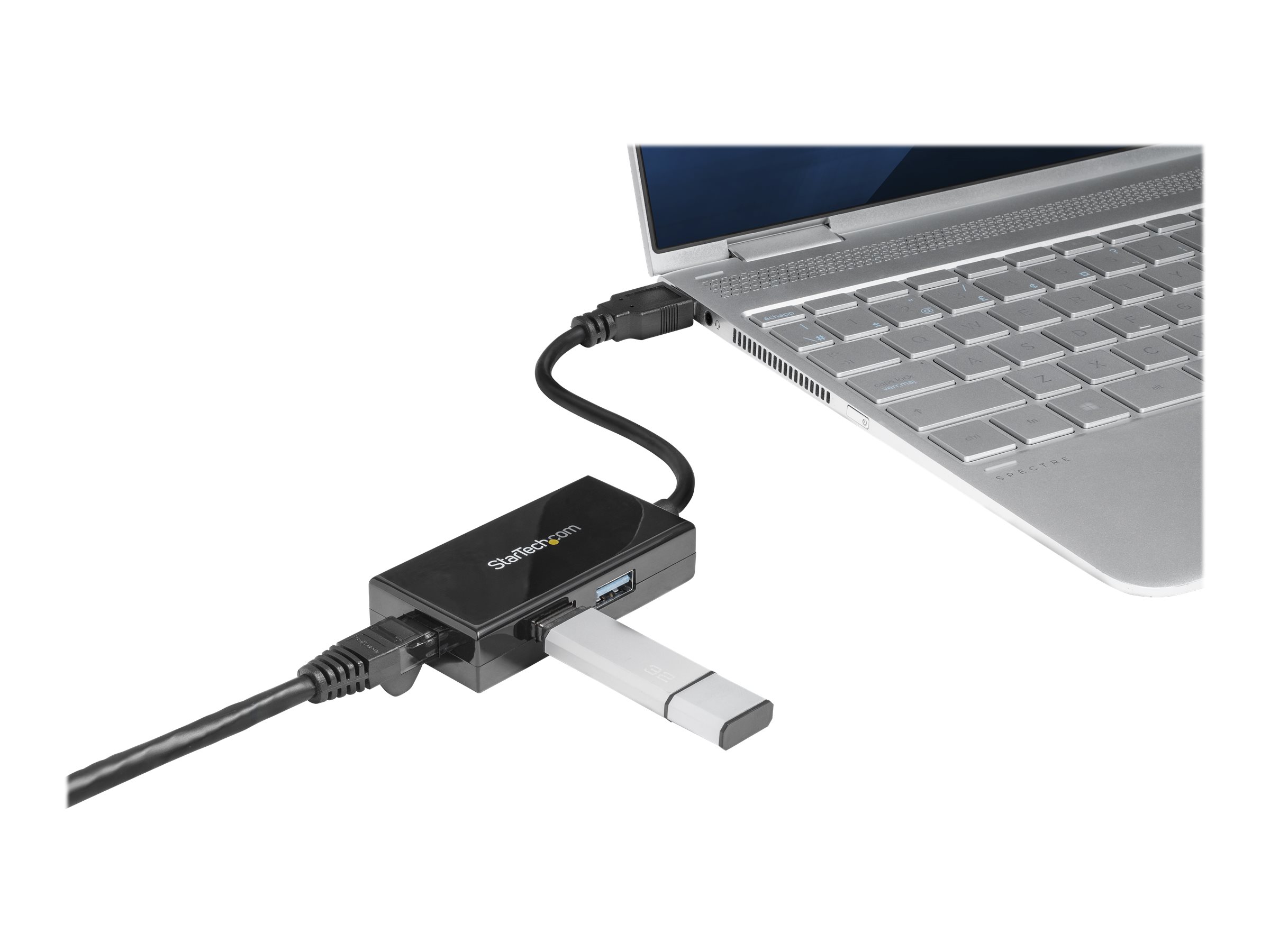 StarTech.com USB 3.0 auf Gigabit Netzwerk Adapter mit 2 Port USB Hub - Native Treiber-Unterstützung (Windows, Mac und Chrome OS) - Netzwerkadapter - USB 3.0 - Gigabit Ethernet x 1