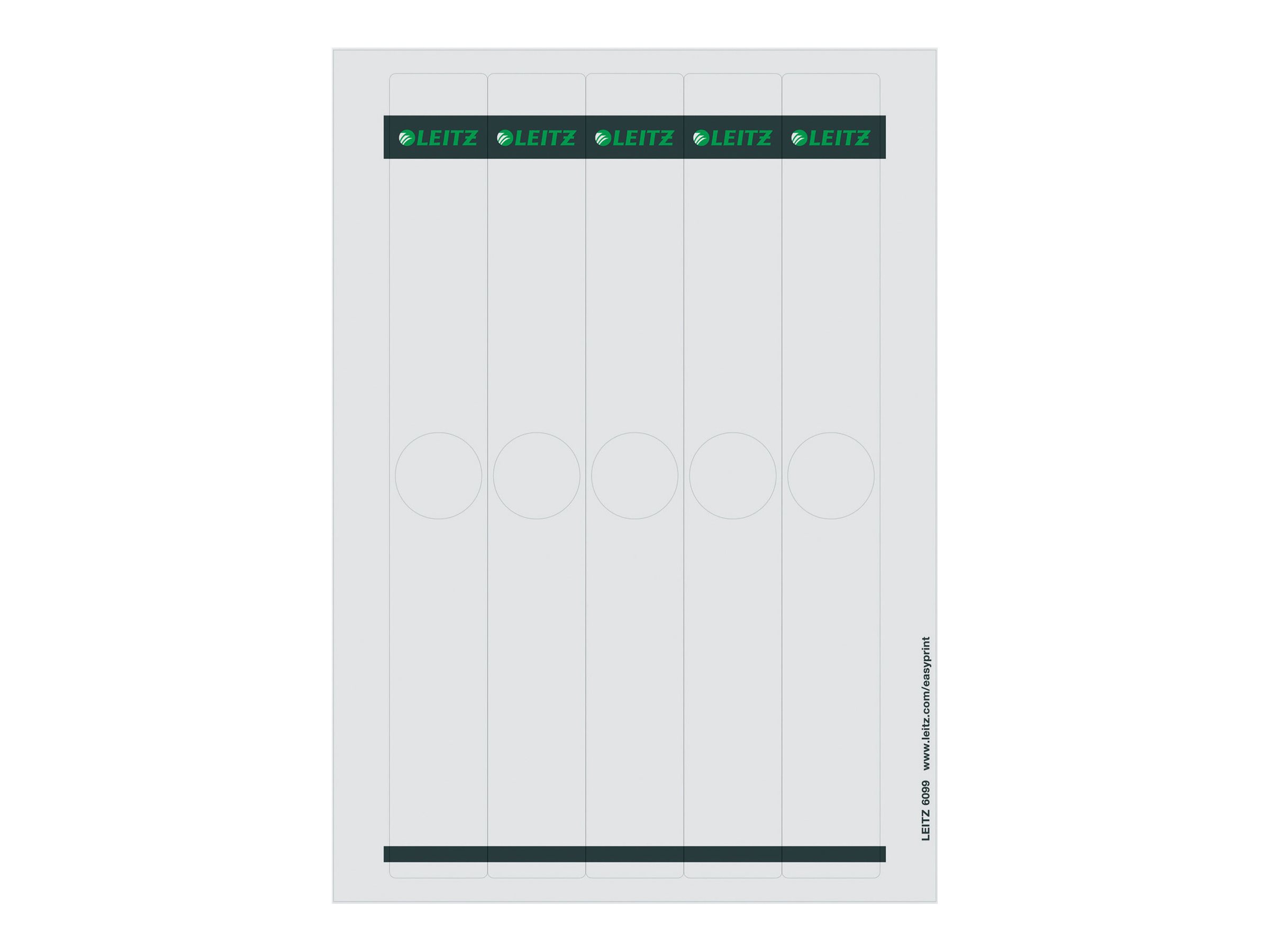 125 LEITZ Ordneretiketten grau fuer 5,0 cm Rueckenbreite 125 LEITZ Ordneretiketten grau fuer 5,0 cm Rueckenbreite