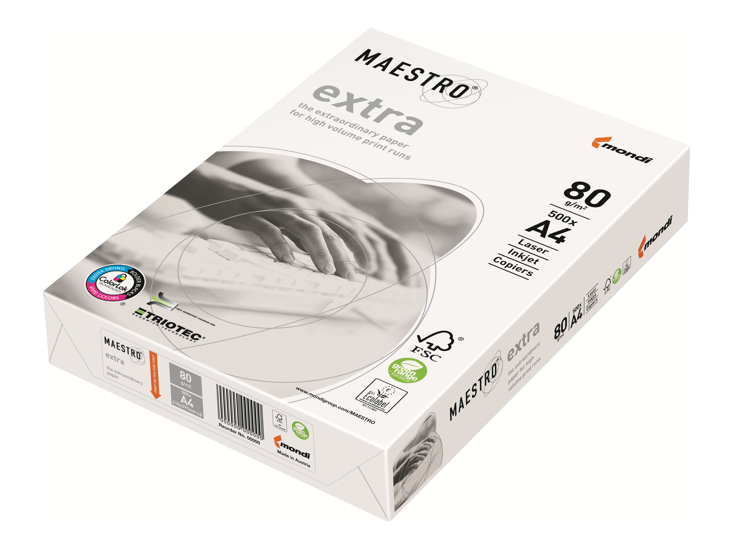 mondi Kopierpapier MAESTRO extra DIN A4 80 g/qm 500 Blatt mondi Kopierpapier MAESTRO extra DIN A4 80 g/qm 500 Blatt