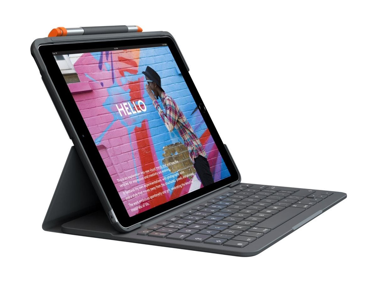 Logitech Slim Folio Tastatur-Foliohülle kabellos