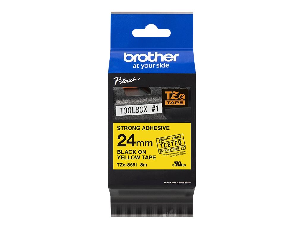 TZES651 BROTHER PTOUCH 24mm GELB-SCHW