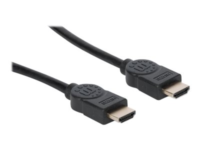 MANHATTAN Premium HDMI-Kabel mit Ethernet-Kanal 4K60Hz 18 Gbit/s Bandbreite HDMI-Stecker auf HDMI-Stecker geschirmt schwarz 3m