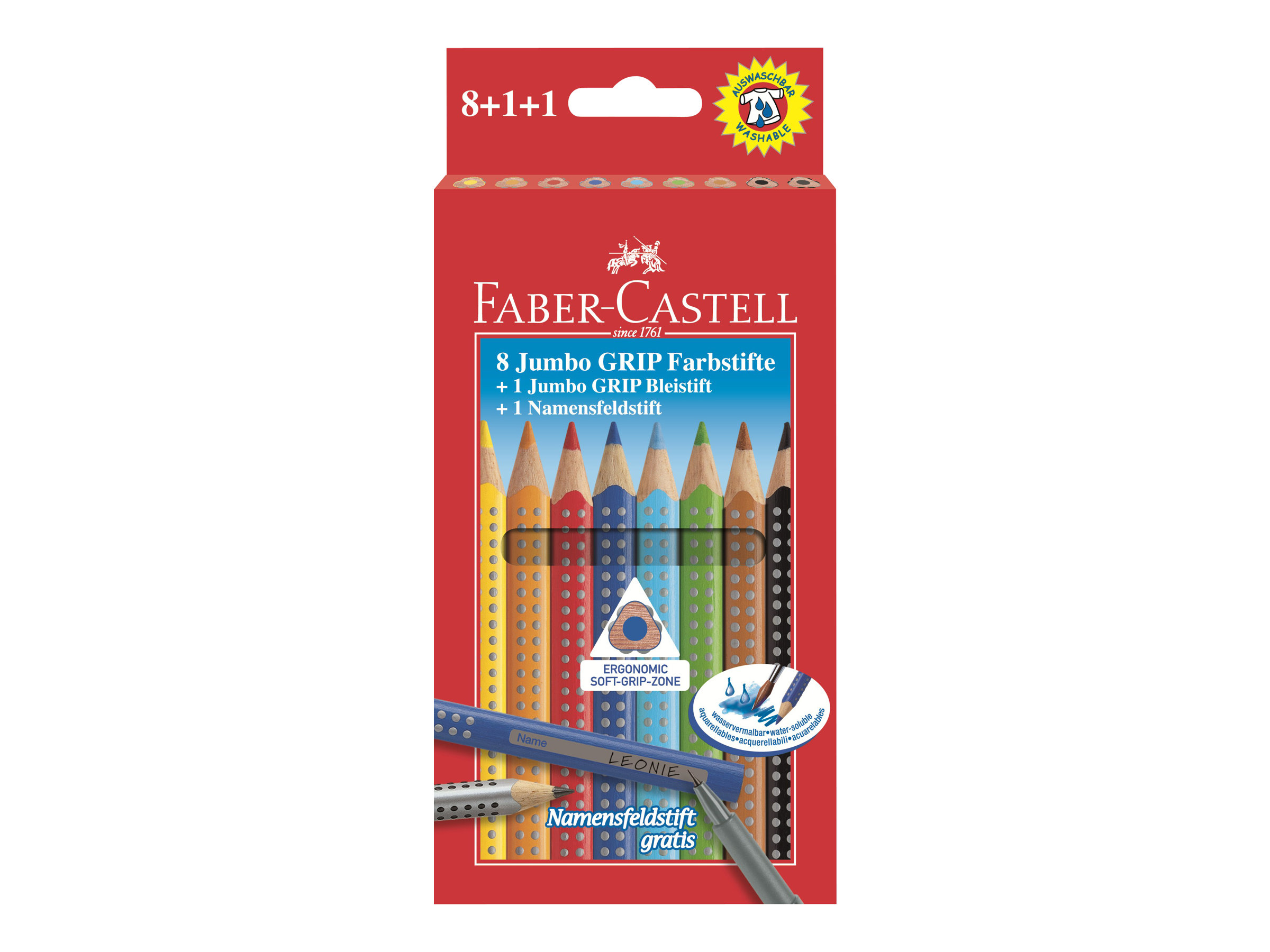 8 FABER-CASTELL Jumbo GRIP Buntstifte farbsortiert