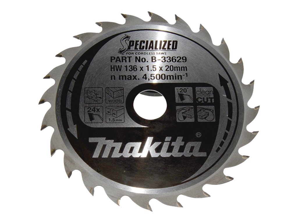 makita B-33629 SPECIALIZED KreissÃ¤geblatt 136,0 mm, 24 ZÃ¤hne
