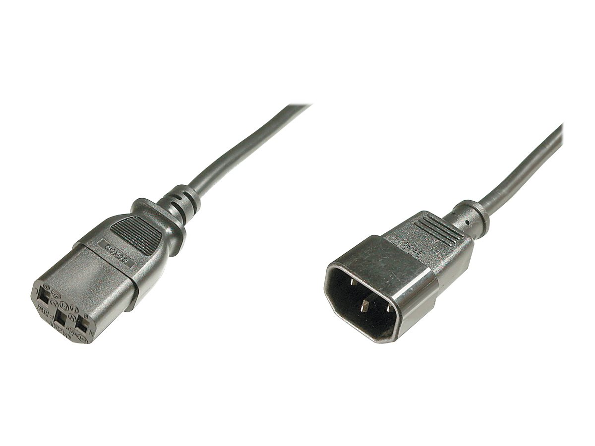ASSMANN Kaltgeraete Verlaengerungskabel IEC C13 Buchse IEC C14 Stecker schwarz 1,8m bulk