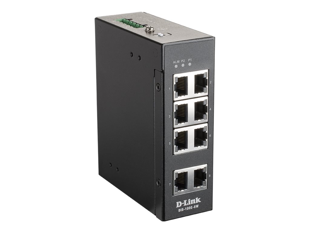 D-LINK DIS-100E-8W 8-Port Unmanaged Layer2 Fast Ethernet Industrie Switch
