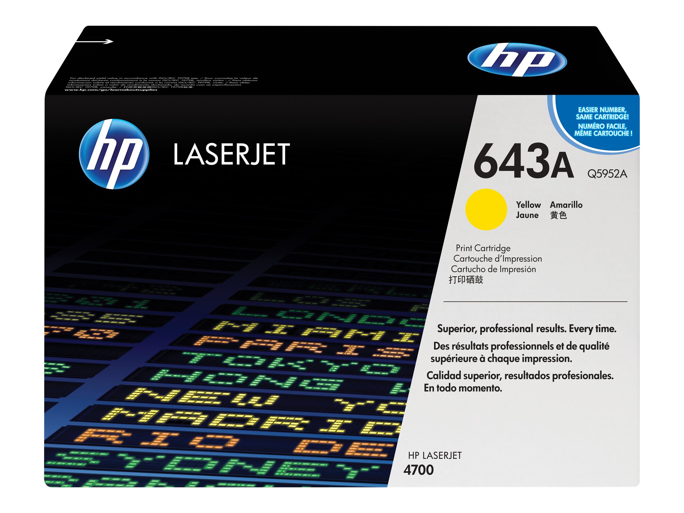 HP 643A original Colour LaserJet Toner cartridge Q5952A yellow standard capacity 10.000 pages 1-pack HP 643A original Colour LaserJet Toner cartridge Q5952A yellow standard capacity 10.000 pages 1-pack