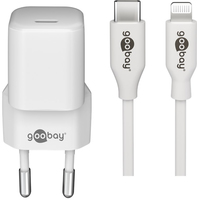 goobay Ladekabel mit Adapter weiÃ, KabellÃ¤nge: 1,0 m, 20 Watt