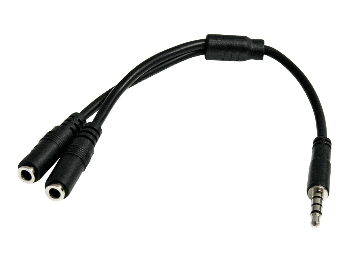 STARTECH.COM 3,5mm Klinke Audio Y-Kabel - 4 pol. auf 3 pol. Headset Adapter fur Headsets mit Kopfhörer / Microphone Stecker - St/