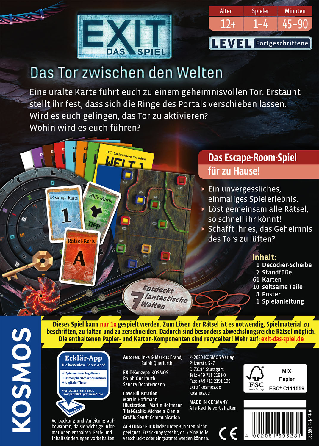KOSMOS EXIT Das Spiel Das Tor zwischen den Welten EscapeRoom Spiel, 1 St