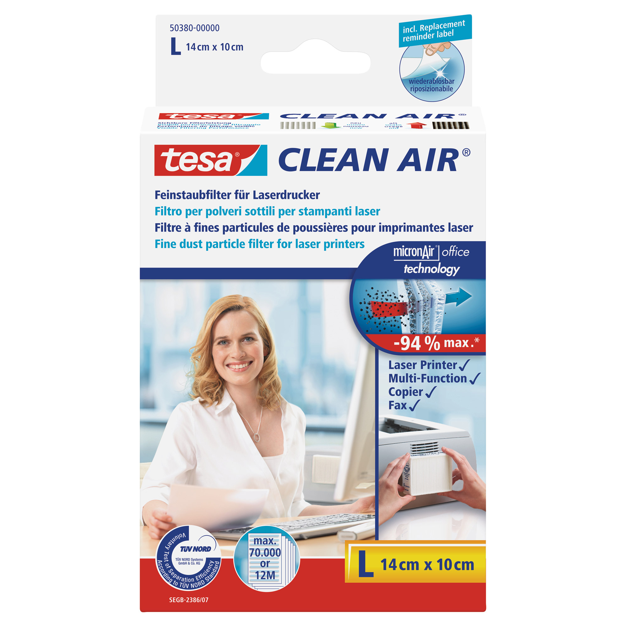tesa Feinstaubfilter Clean AirGrÃ¶Ãe L