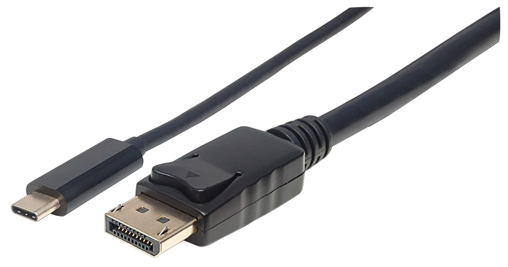 MANHATTAN USB Typ C auf DisplayPortKabel 1m Konvertiert das AlternateModeSignal in ein DisplayPort 4KAusgangssignal schwarz