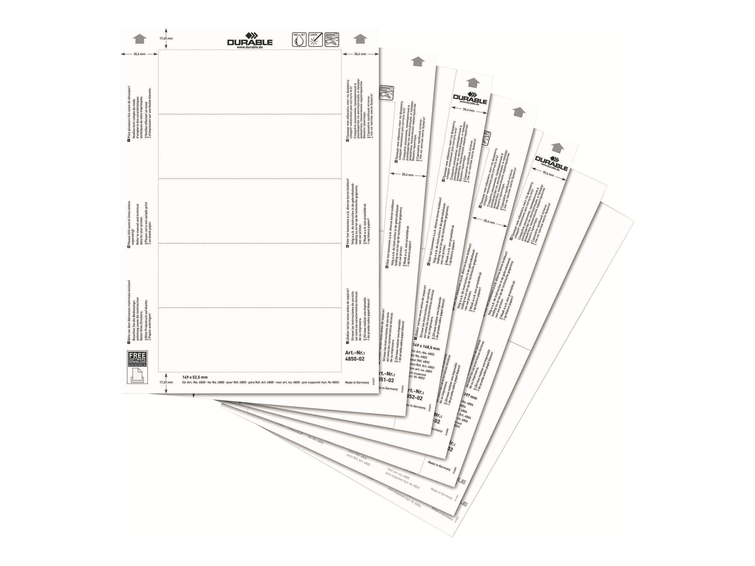 DURABLE Einsteckschilder fuer Namensschilder DOOR SIGN REFILL 21,0 x 29,7 cm, 10 St.