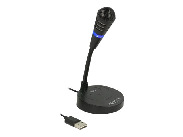 Delock USB Mikrofon mit Standfuß und Touch Mute Taste