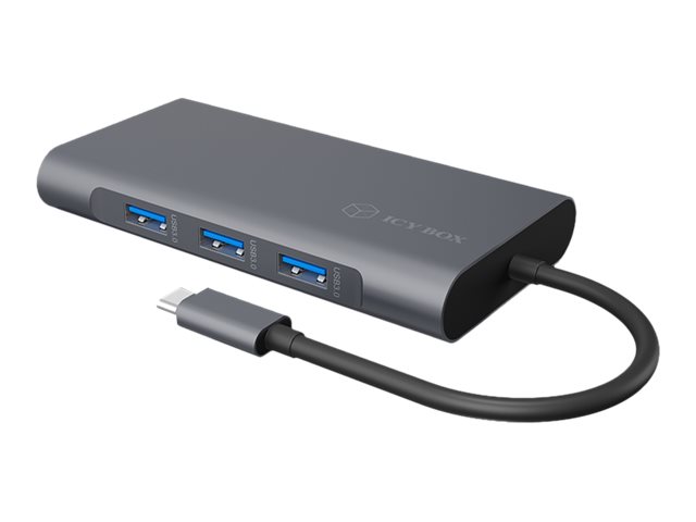ICY BOX mobile Type-C DockingStation IB-DK4040-CPD 3x USB A 1xType-C mit Power Delivery HDMI und VGA HDMI bis zu 3840x2160 30 Hz ICY BOX mobile Type-C DockingStation IB-DK4040-CPD 3x USB A 1xType-C mit Power Delivery HDMI und VGA HDMI bis zu 3840x2160 30 Hz