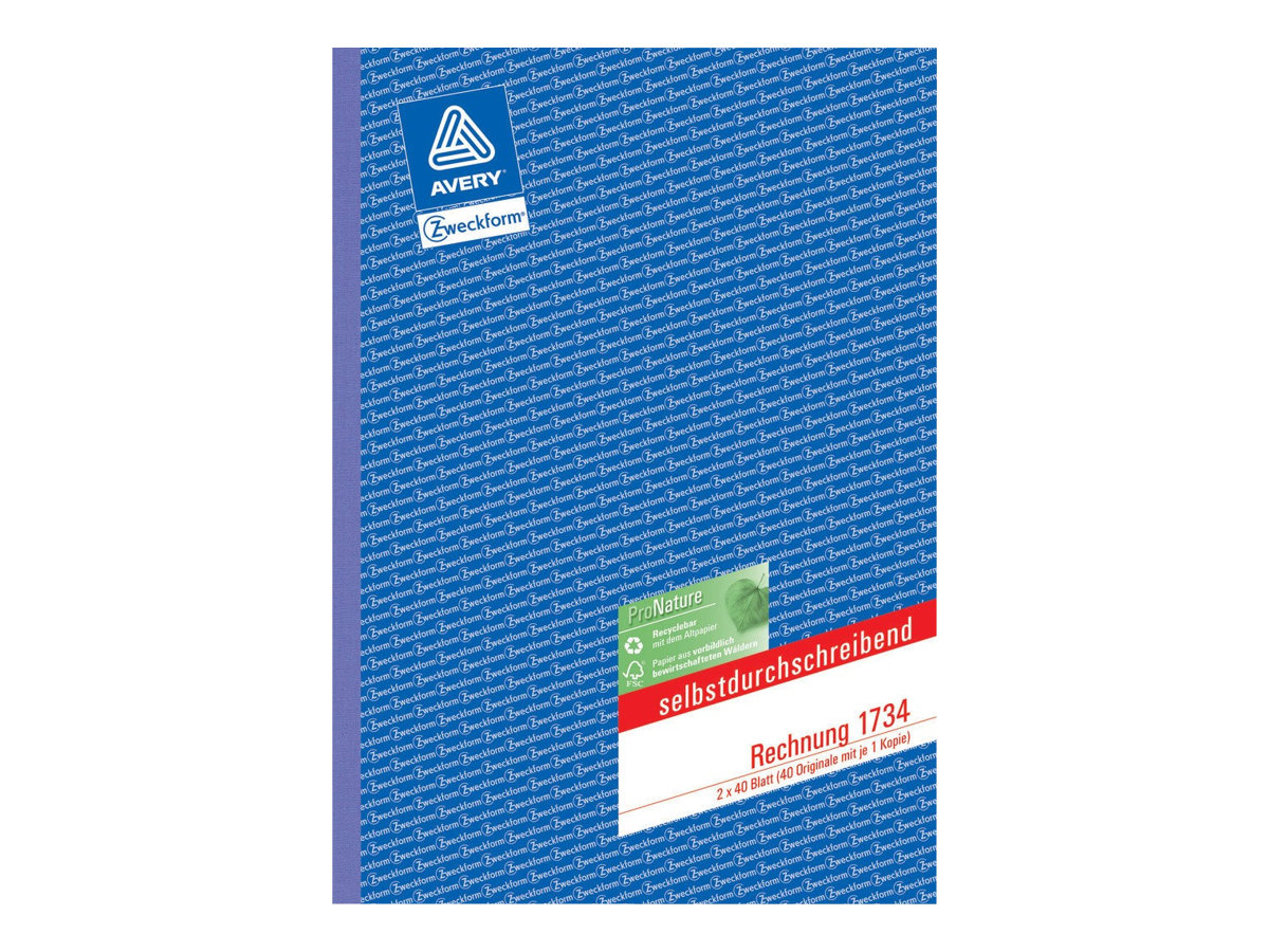 AVERY Zweckform Rechnung Formularbuch 1734 AVERY Zweckform Rechnung Formularbuch 1734