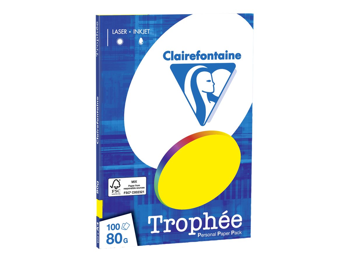 Clairefontaine Kopierpapier Trophée canariengelb DIN A4 80 g/qm 100 Blatt Clairefontaine Kopierpapier Trophée canariengelb DIN A4 80 g/qm 100 Blatt