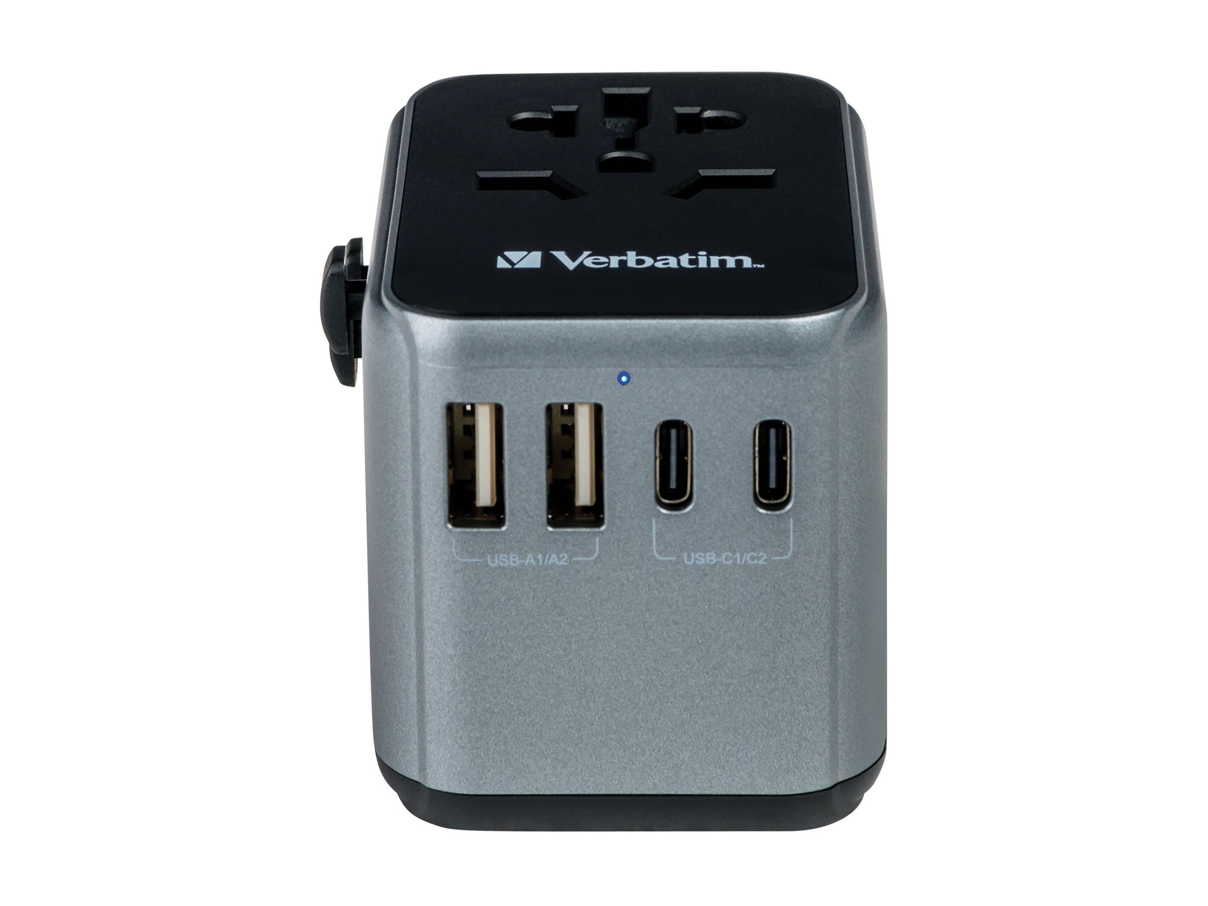 Verbatim Universal-Reiseadapter mit USB-C PD und QC, 2 USB-C- und 2 USB-A