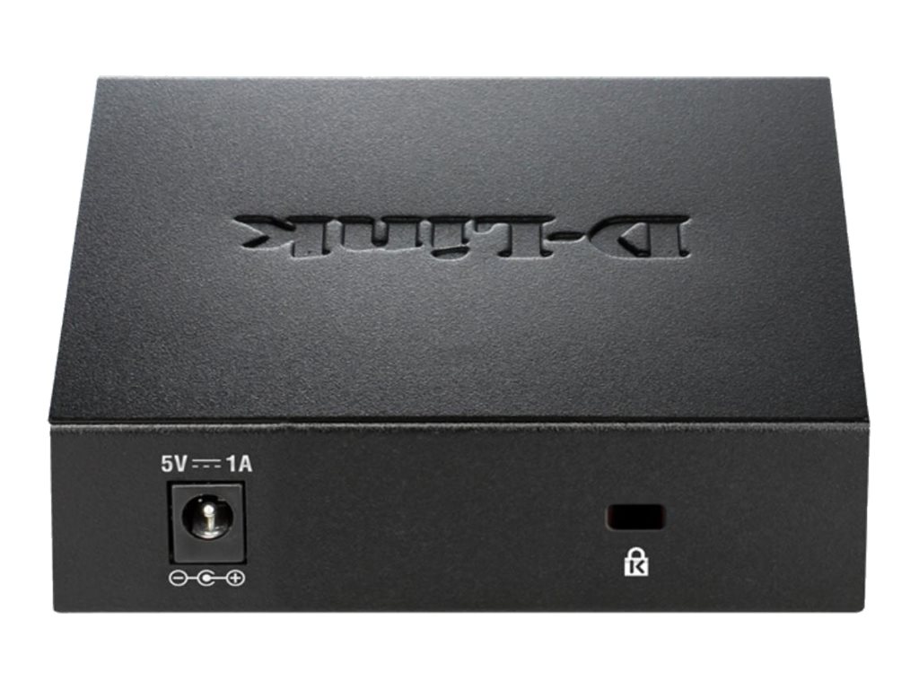 D-LINK DGS-105 5-Port Layer 2 unmanaged Gigabit Switch 5x 10/100/1000 Mbit/s BaseT Port Plug & Play luefterlos Metallgehaeuse
