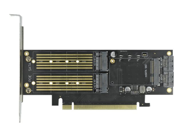 Delock PCI Express x16 Karte zu 1 x M.2 Key B + 1 x NVMe M.2 Key M + 1 x mSATA -
