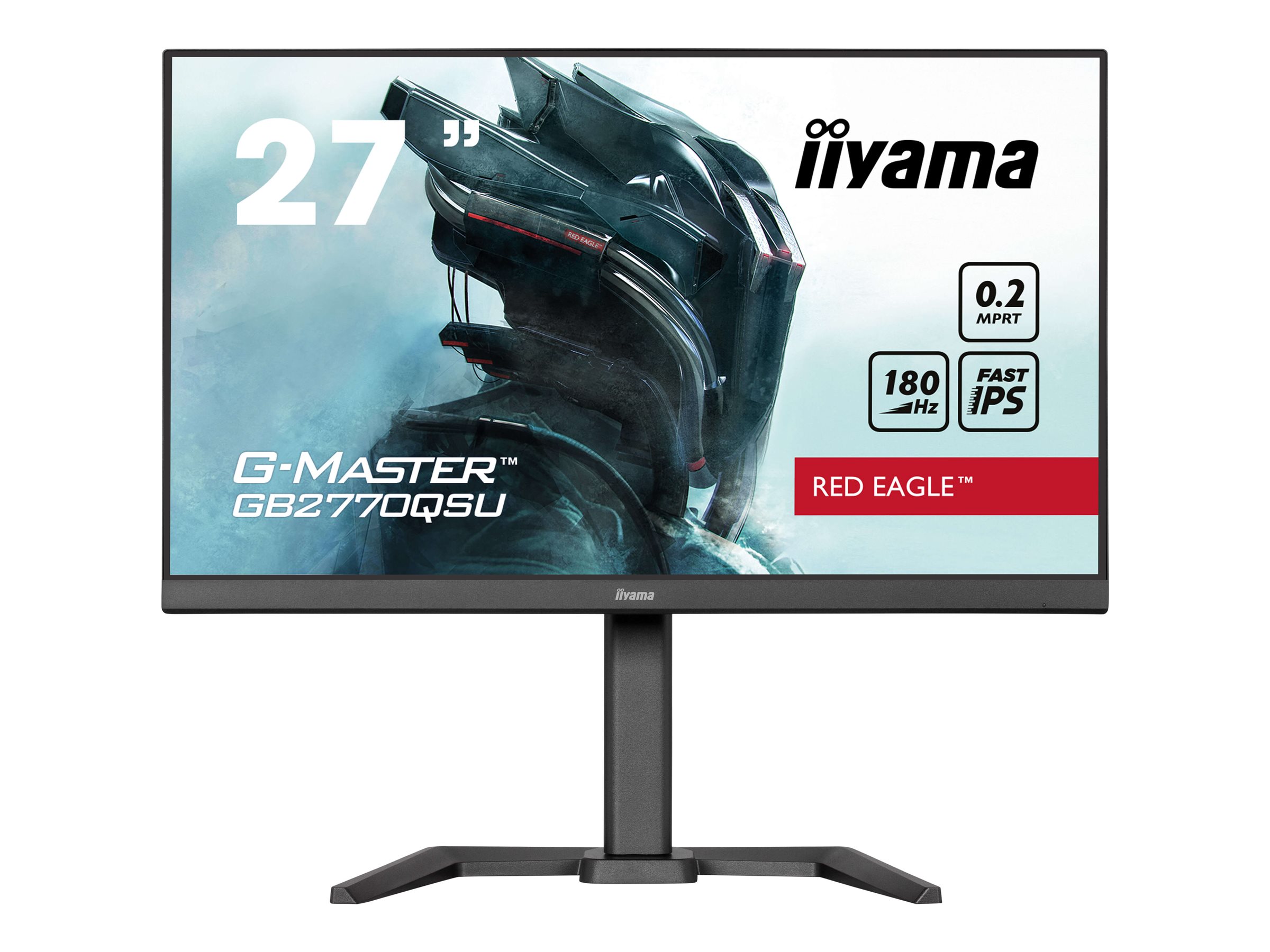 IIYAMA GB2770QSU-B6 G-Master Red Eagle 68,58cm 27Zoll Fast IPS QHD FreeSync PremiumPro 180Hz 1000:1 400cd/m2 0.2ms HDMI DP 4x