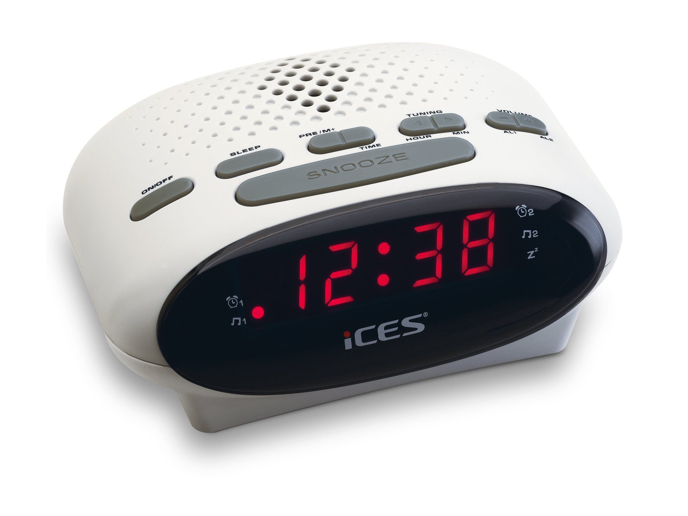 LENCO ICR210 FMUhrenradio Radiowecker, weiss