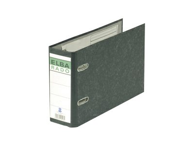 ELBA rado A5 quer Ordner schwarz marmoriert Karton 7,5 cm DIN A5 quer