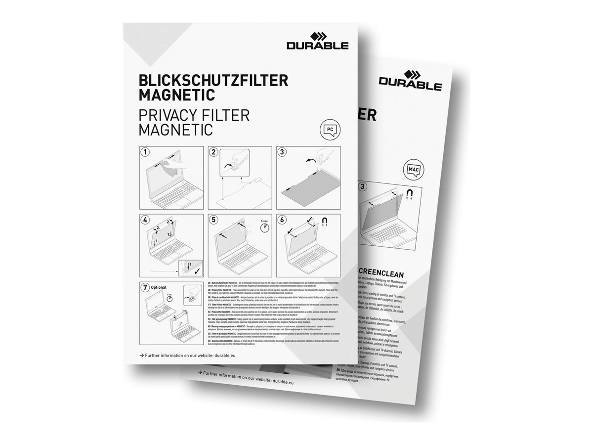 DURABLE Magnetic DisplayBlickschutzfolie für 39,6 cm 15,6 Zoll