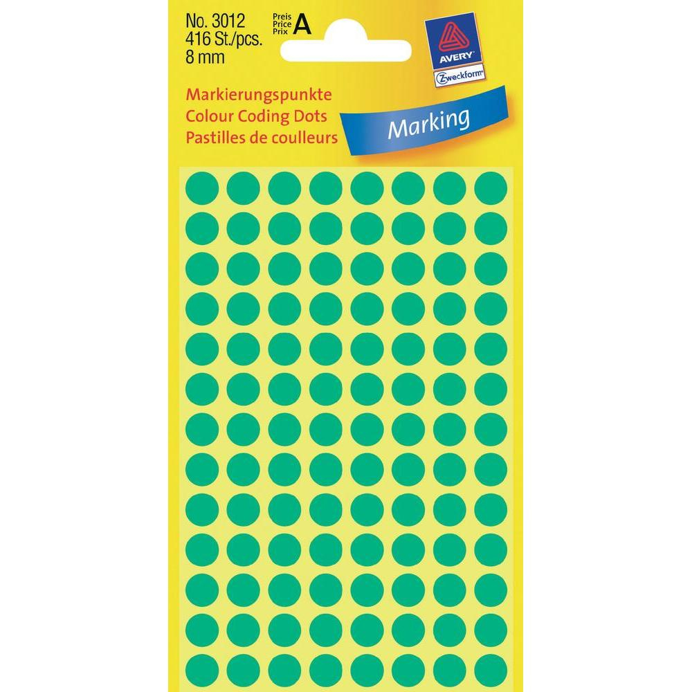 Avery Zweckform Klebepunkte 3012 grün Ø 8,0 mm 416 Etiketten