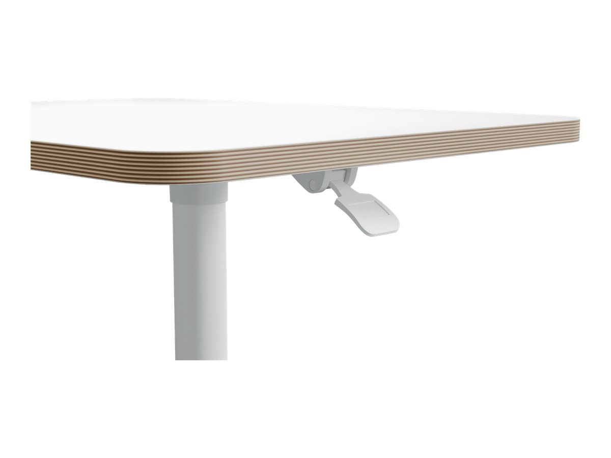 LEITZ Ergo hoehenverstellbarer Schreibtisch weiss rechteckig, 4-Fuss-Gestell weiss 80,0 x 60,0 cm