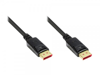 0.50m Good Connections Displayport 1.4 Anschlusskabel 3-fach geschirmt Displayport Stecker auf Displayport Stecker Schwarz 8K / HDR