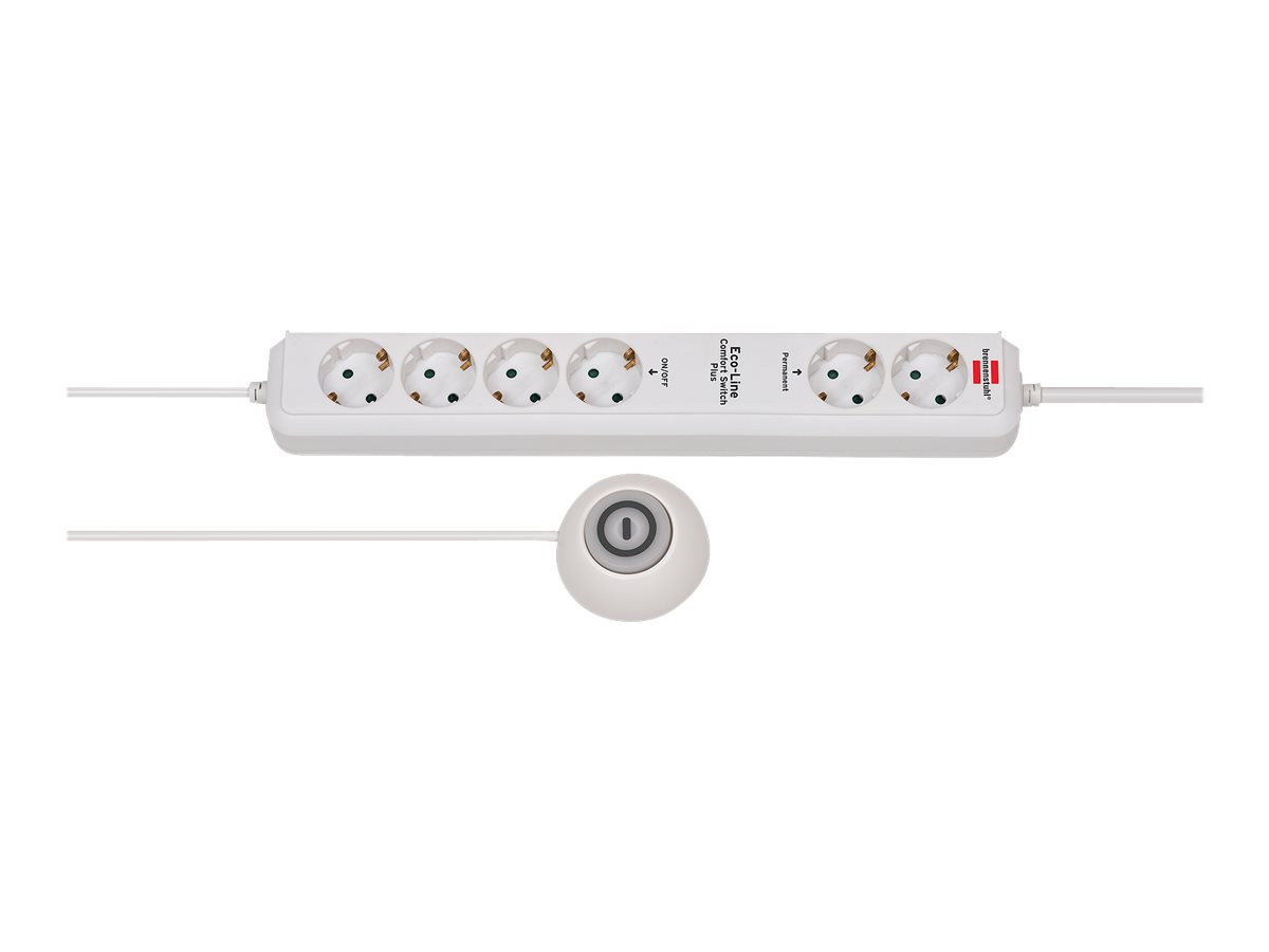 Brennenstuhl Eco-Line Comfort Switch Plus CSP24, 6-fach, wei?, 1,5m, Fu?schalter Brennenstuhl Eco-Line Comfort Switch Plus CSP24, 6-fach, wei?, 1,5m, Fu?schalter