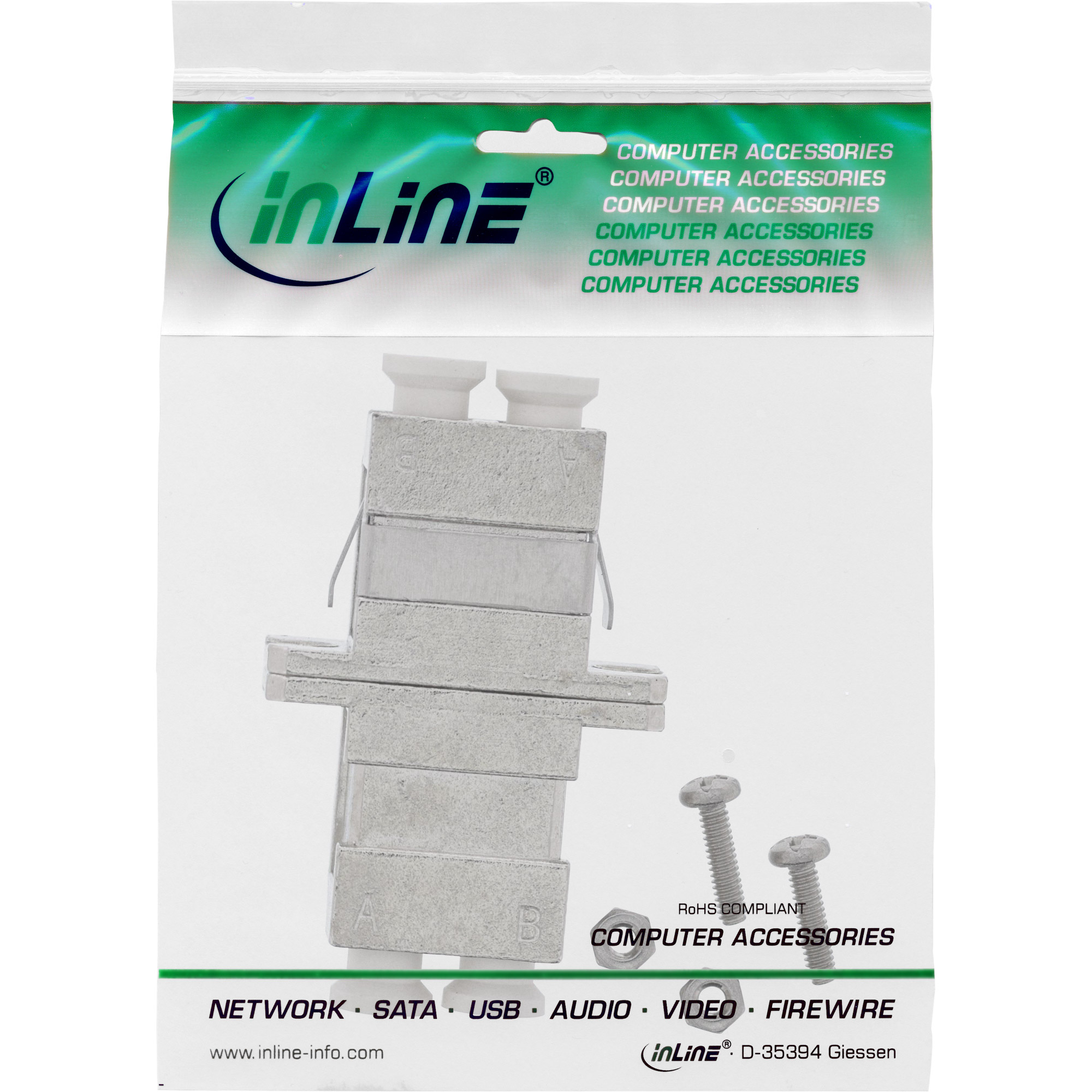 INLINE LWL Metall-Kupplung Duplex LC/LC multimode Keramik-Huelse zum Einbau INLINE LWL Metall-Kupplung Duplex LC/LC multimode Keramik-Huelse zum Einbau