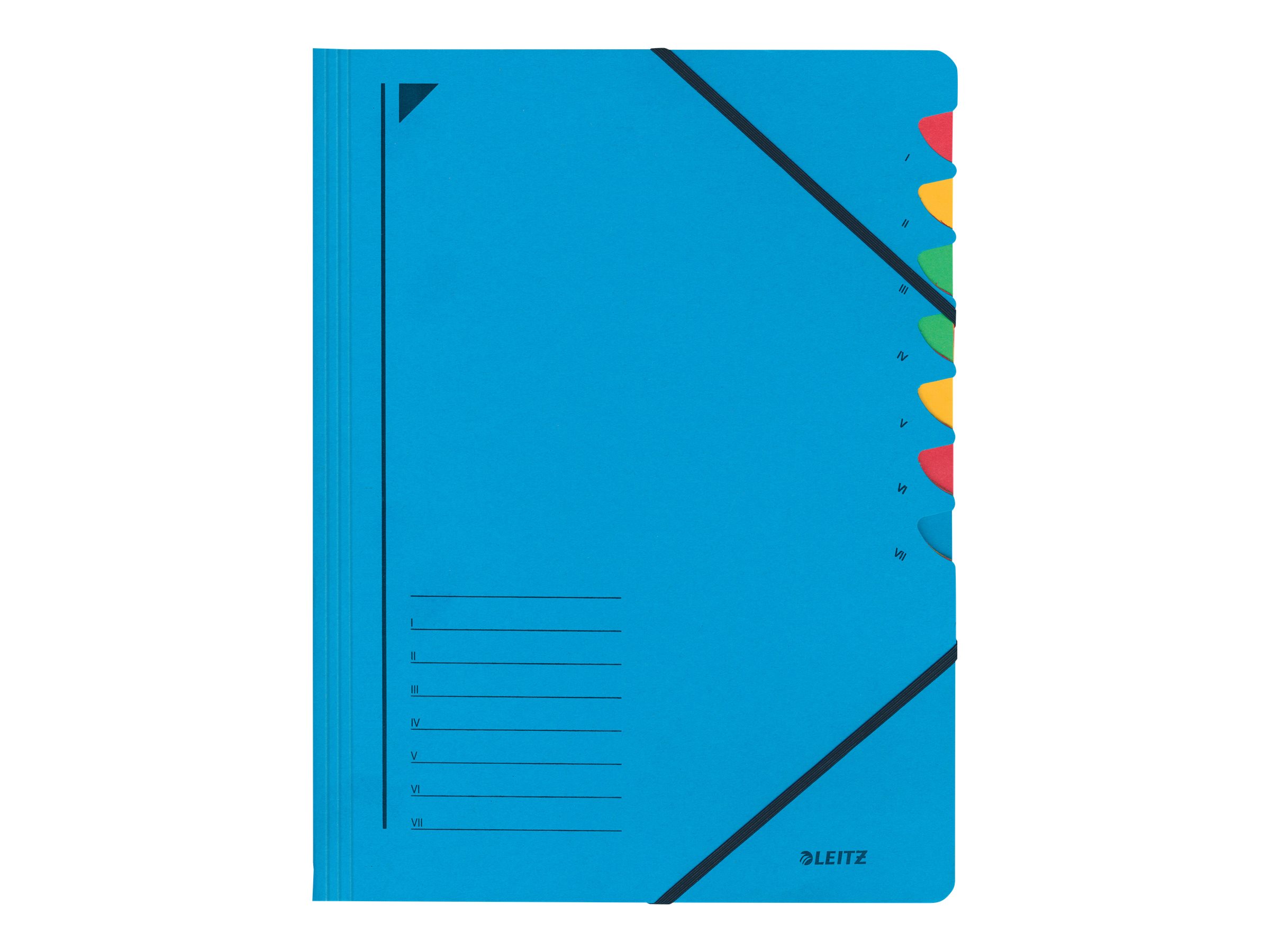 LEITZ Ordnungsmappe 3907 7 Faecher blau LEITZ Ordnungsmappe 3907 7 Faecher blau