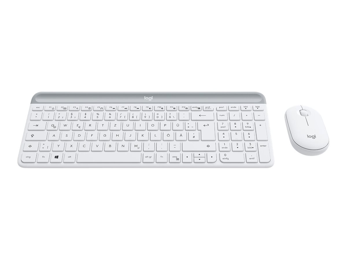 Logitech MK470 Slim Set - Tastatur und Maus - kabellos DE - grauweiss